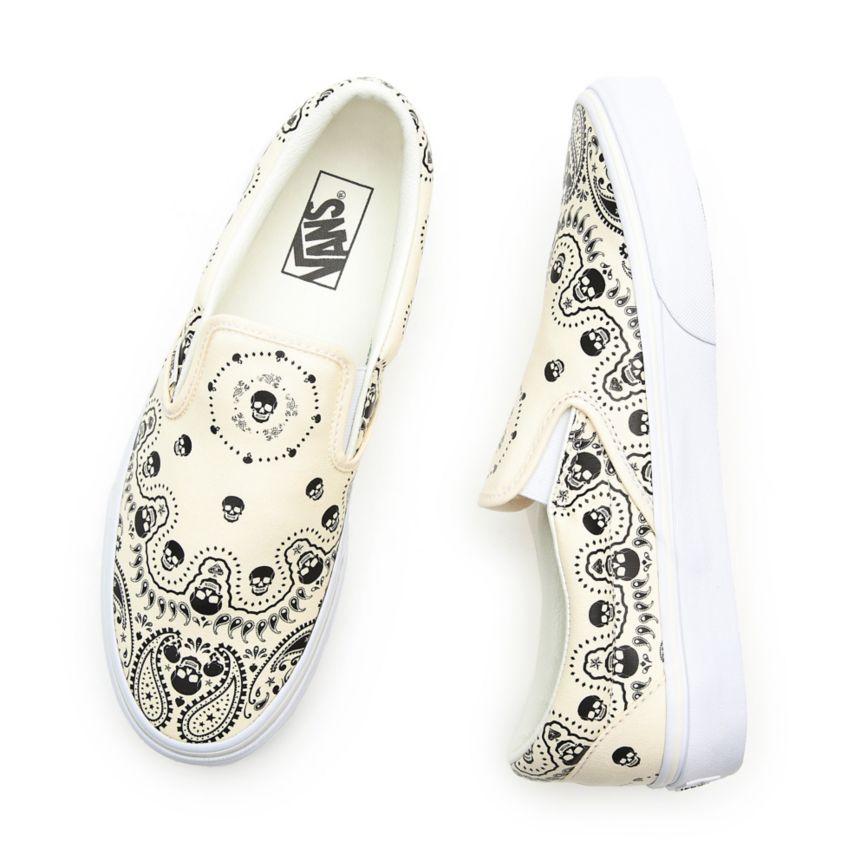 Vans Bandana Classic Slip-On Sko Biele | VN823A6CR02