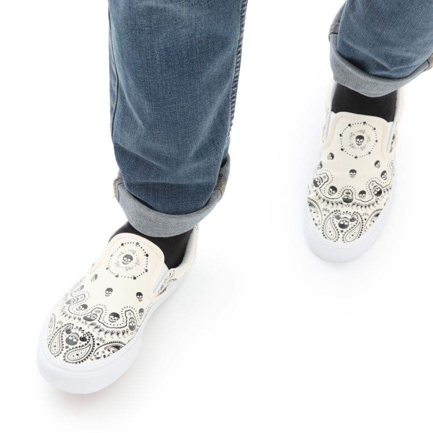 Vans Bandana Classic Slip-On Sko Biele | VN823A6CR02