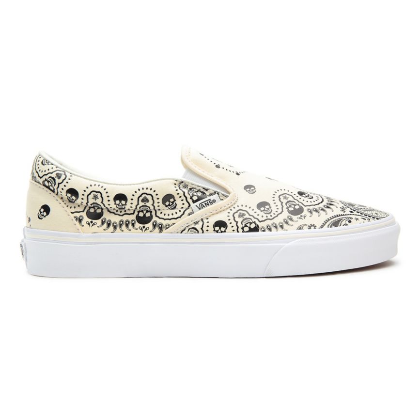 Vans Bandana Classic Slip-On Sko Biele | VN823A6CR02