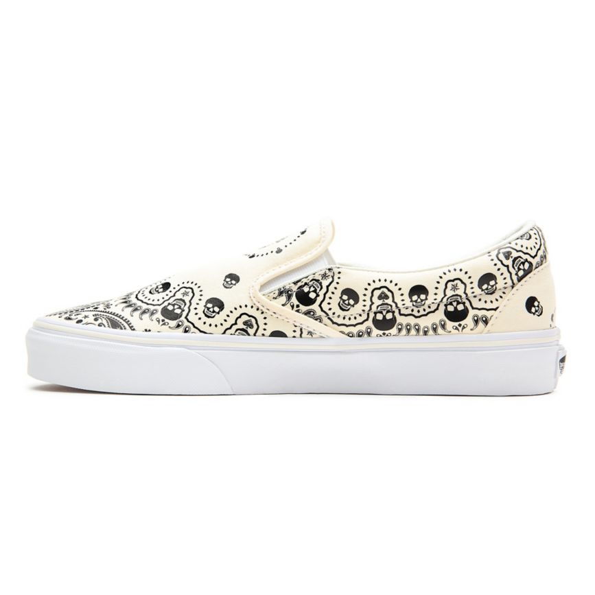 Vans Bandana Classic Slip-On Sko Biele | VN823A6CR02
