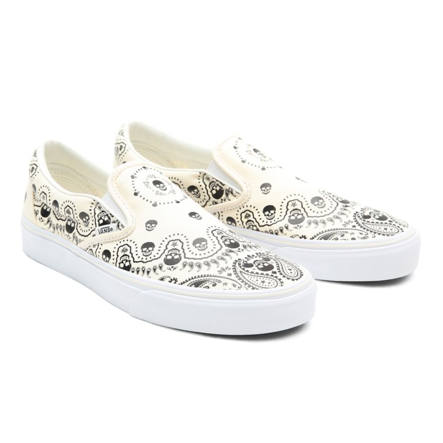 Vans Bandana Classic Slip-On Sko Biele | VN823A6CR02