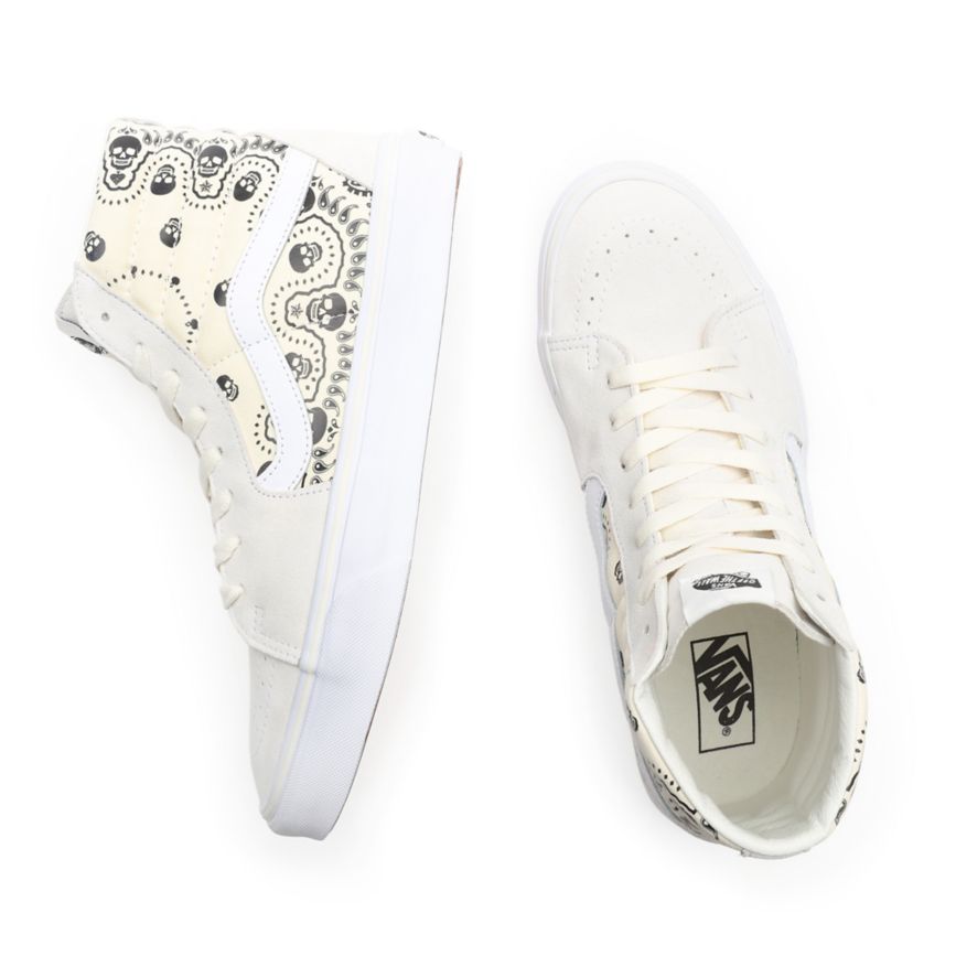 Vans Bandana SK8-Hi Sko Biele | VN926L0ZI29