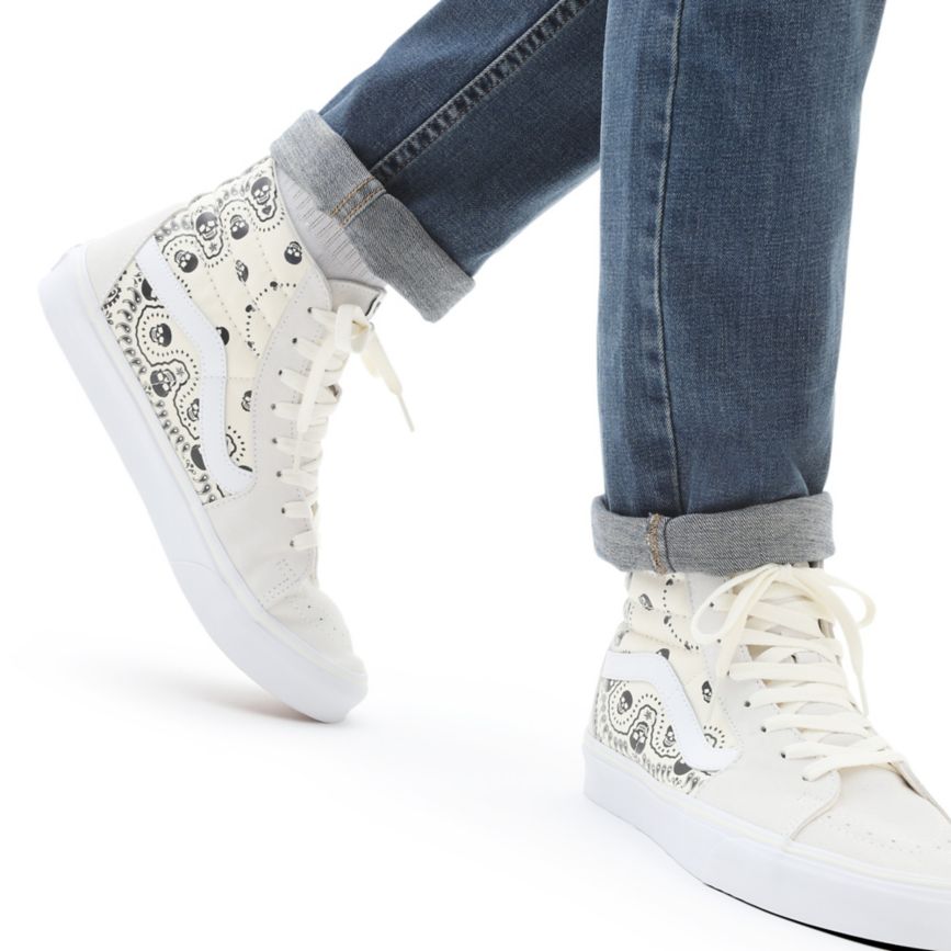 Vans Bandana SK8-Hi Sko Biele | VN926L0ZI29