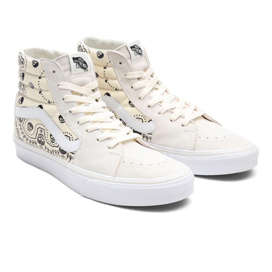 Vans Bandana SK8-Hi Sko Biele | VN926L0ZI29