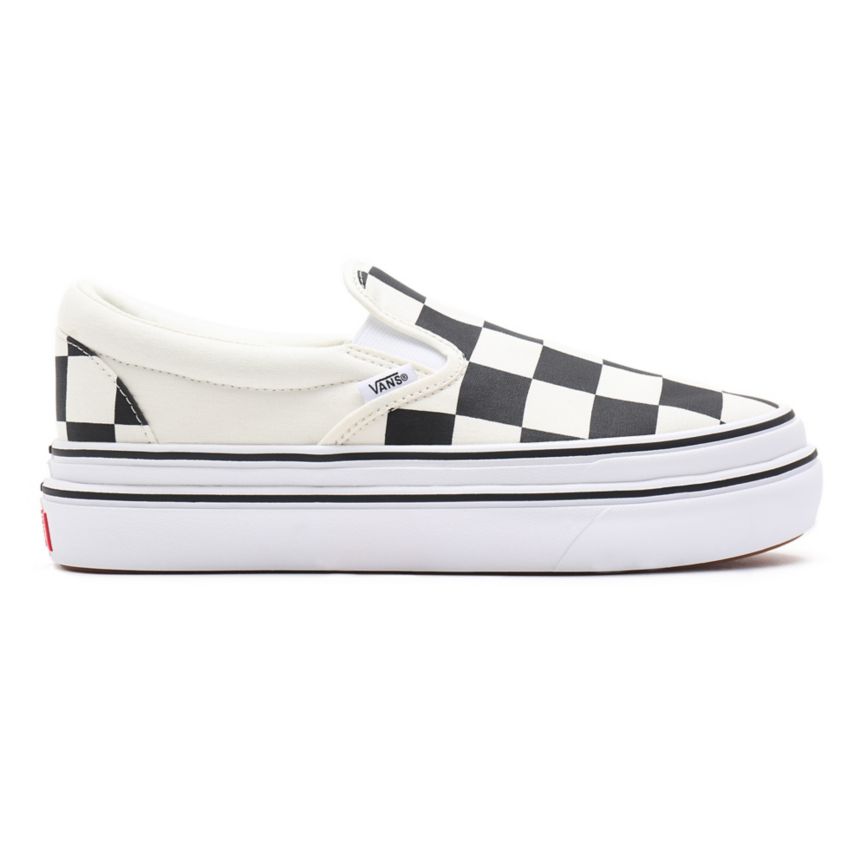 Vans Big Classics Checker Super ComfyCush Slip-On Sko Biele | VN223Q1TK39