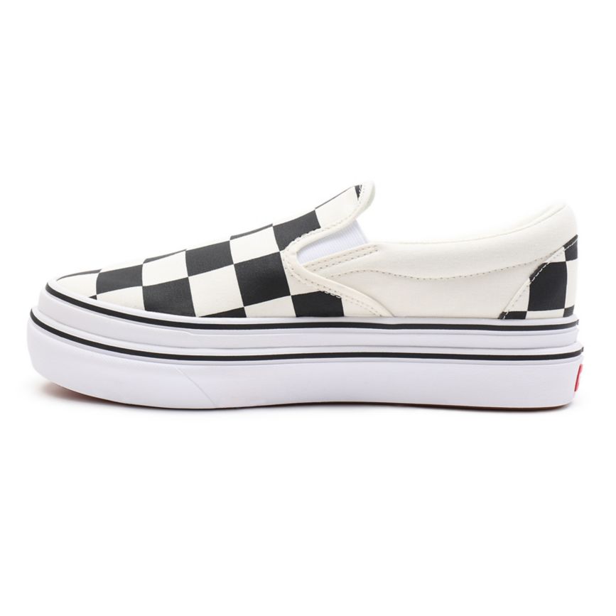 Vans Big Classics Checker Super ComfyCush Slip-On Sko Biele | VN223Q1TK39
