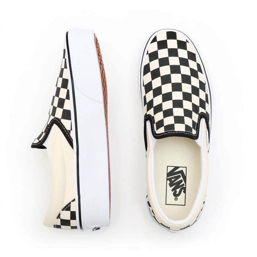Vans Checkerboard Classic Slip-On Platform Sko Čierne | VN004X1TZ65
