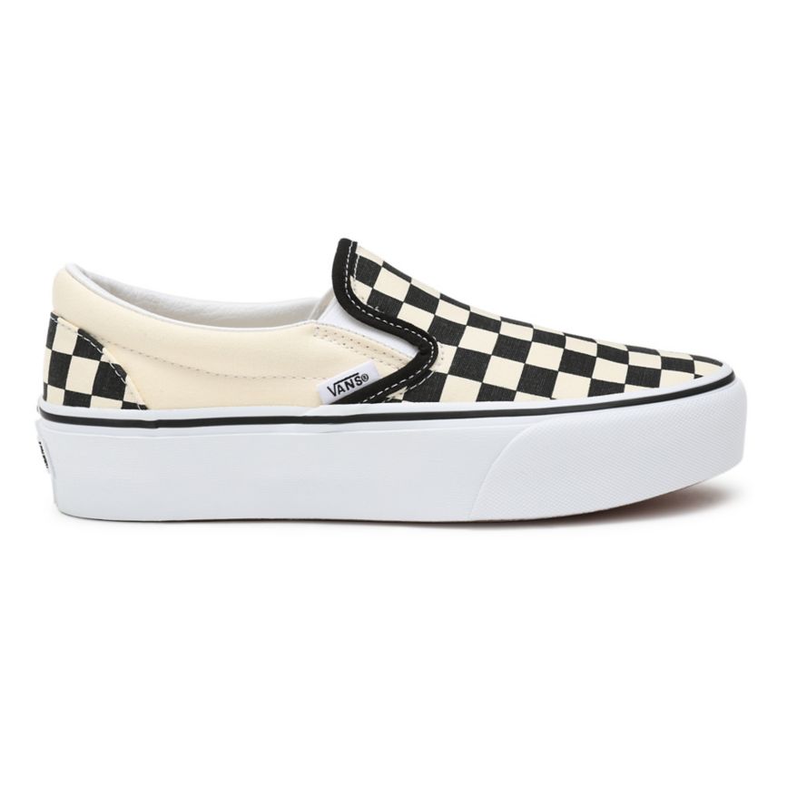 Vans Checkerboard Classic Slip-On Platform Sko Čierne | VN004X1TZ65