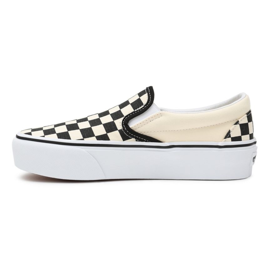 Vans Checkerboard Classic Slip-On Platform Sko Čierne | VN004X1TZ65
