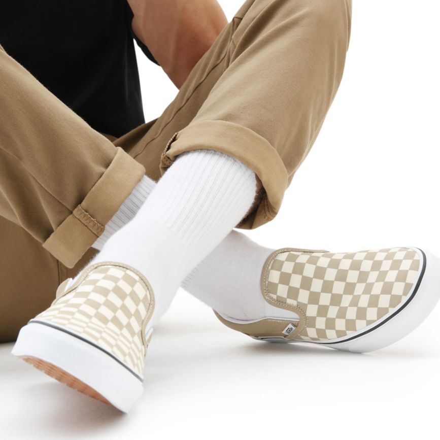 Vans Checkerboard Classic Slip-On Sko Béžové | VN389D8MS31