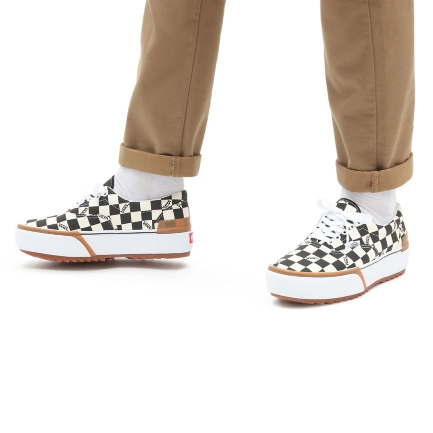 Vans Checkerboard Era Stacked Sko Čierne | VN507E5UF24