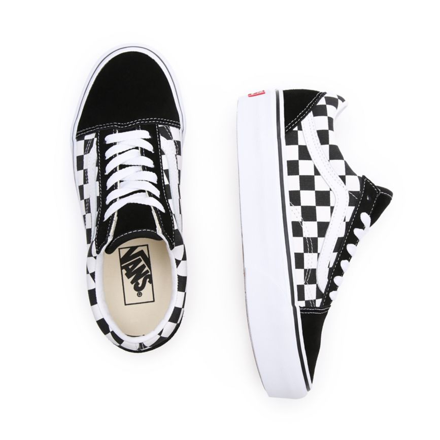 Vans Checkerboard Old Skool Platform Sko Čierne | VN639N7AA96