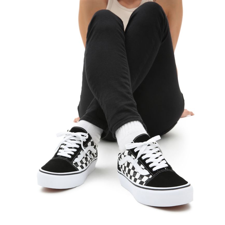 Vans Checkerboard Old Skool Platform Sko Čierne | VN639N7AA96