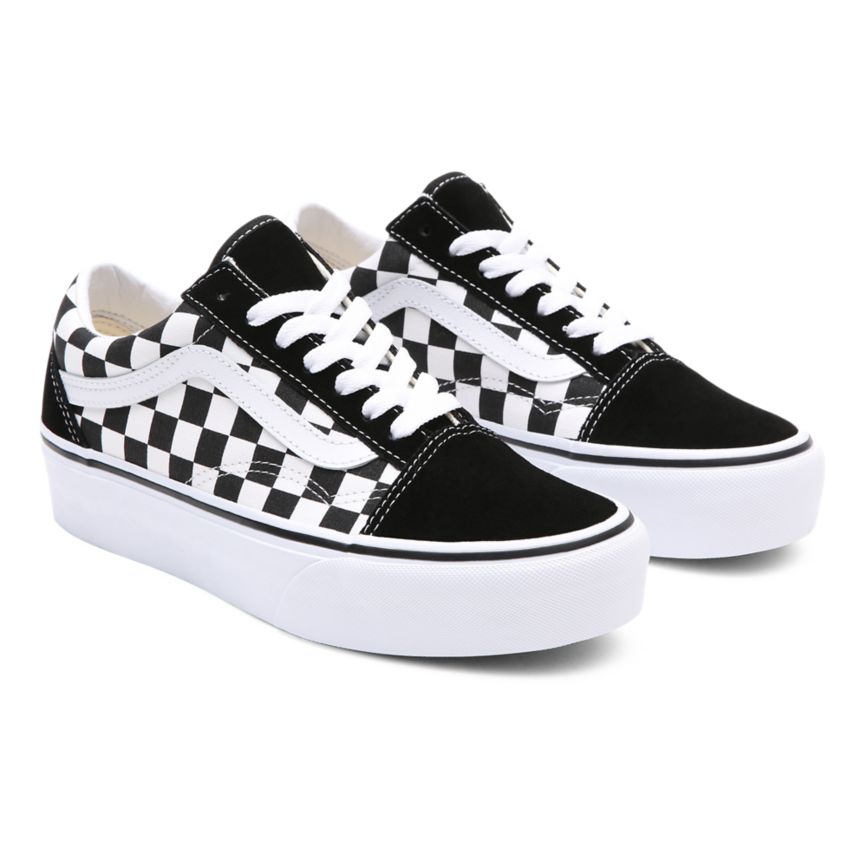 Vans Checkerboard Old Skool Platform Sko Čierne | VN639N7AA96