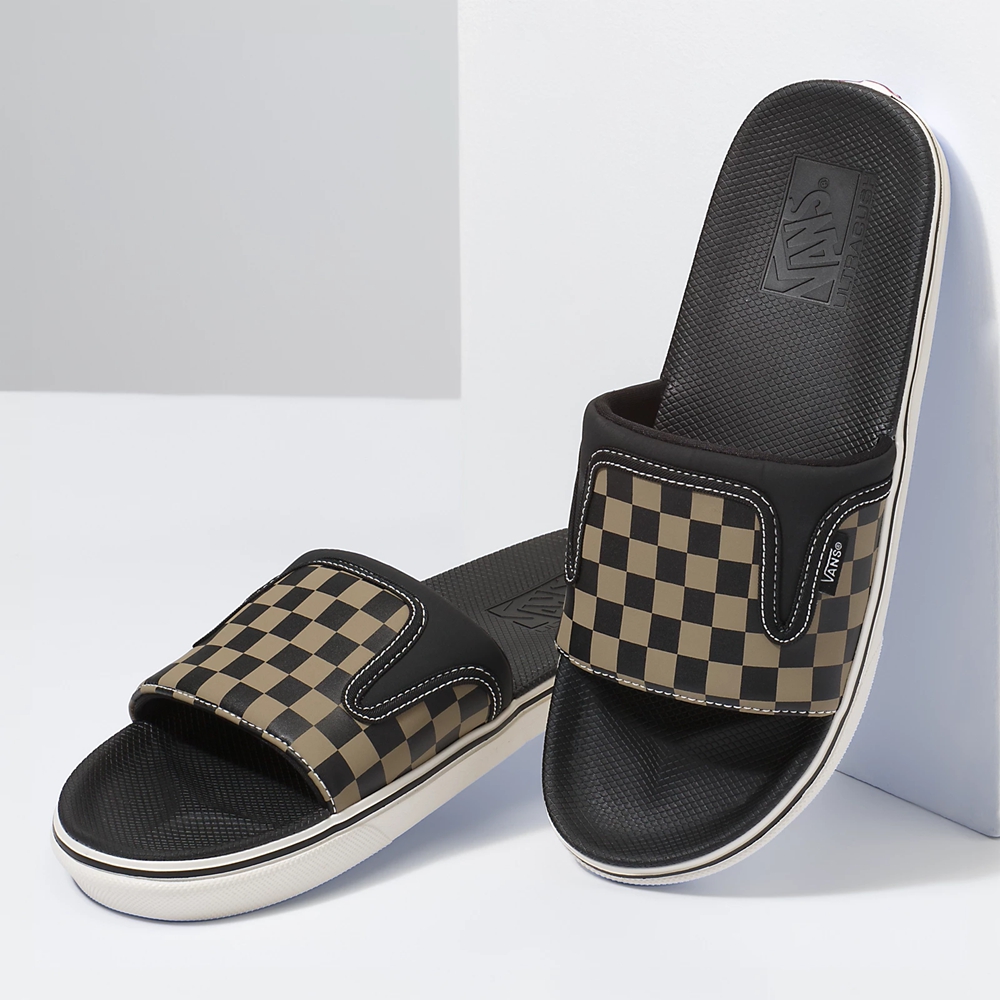 Vans Checkerboard Ultracush Badesandaler-On Čierne | VN661I4MW18