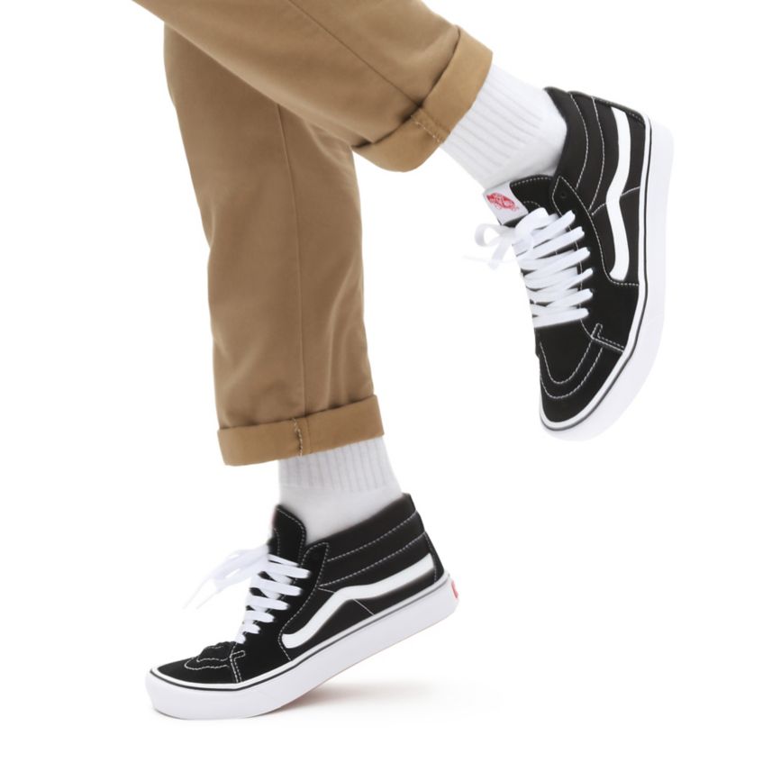 Vans Classic ComfyCush Sk8-Mid Sko Čierne | VN027M8NS14