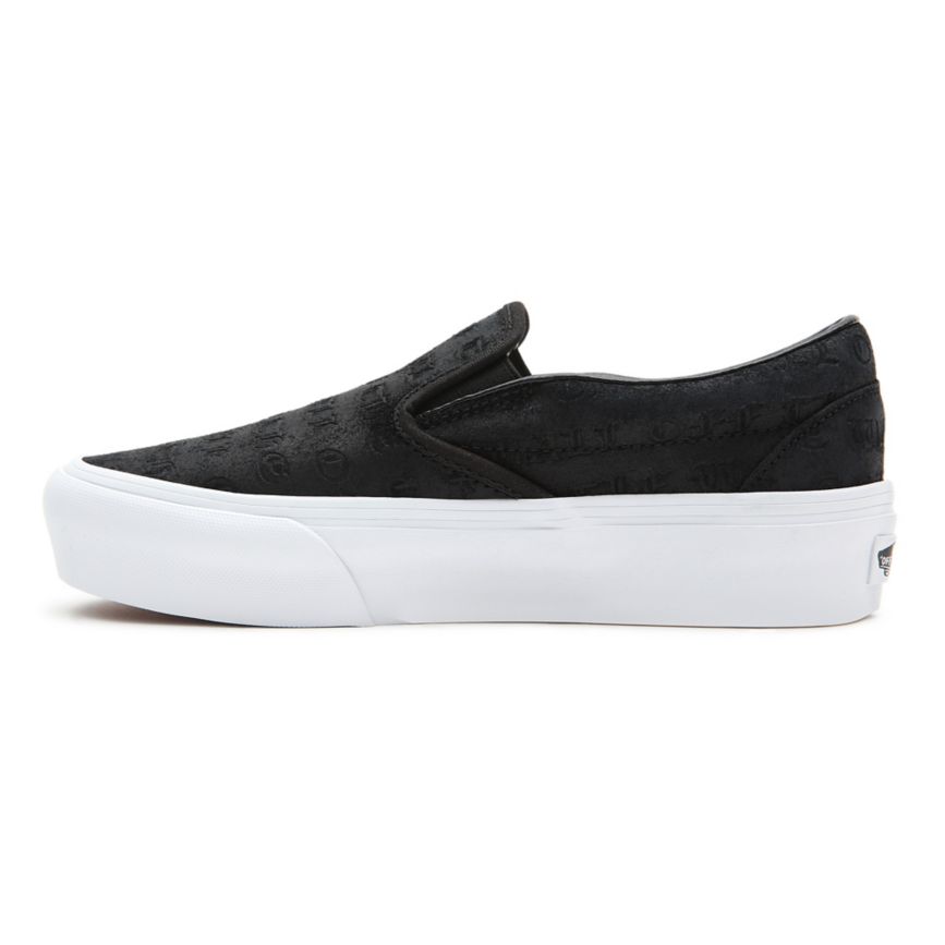 Vans Deboss OTW Classic Slip-On Platform Sko Čierne | VN469J5CC33