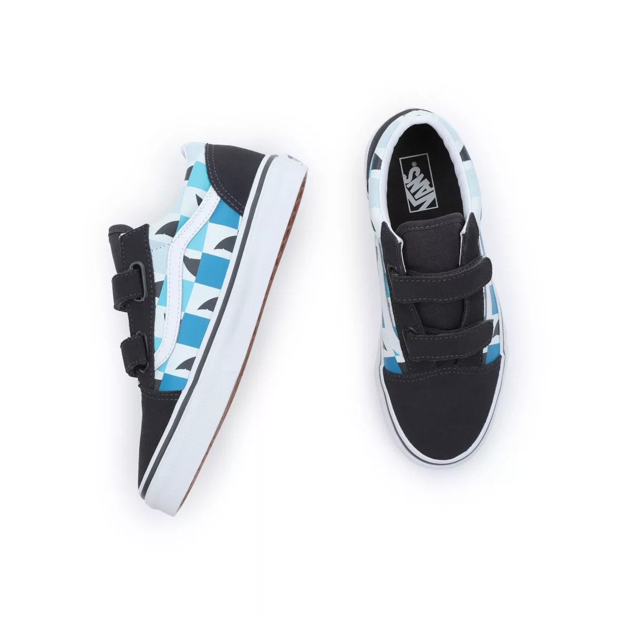 Vans Glow Checkerboard Sharks Old Skool Borrelås Sko Čierne | VN963K2KC46