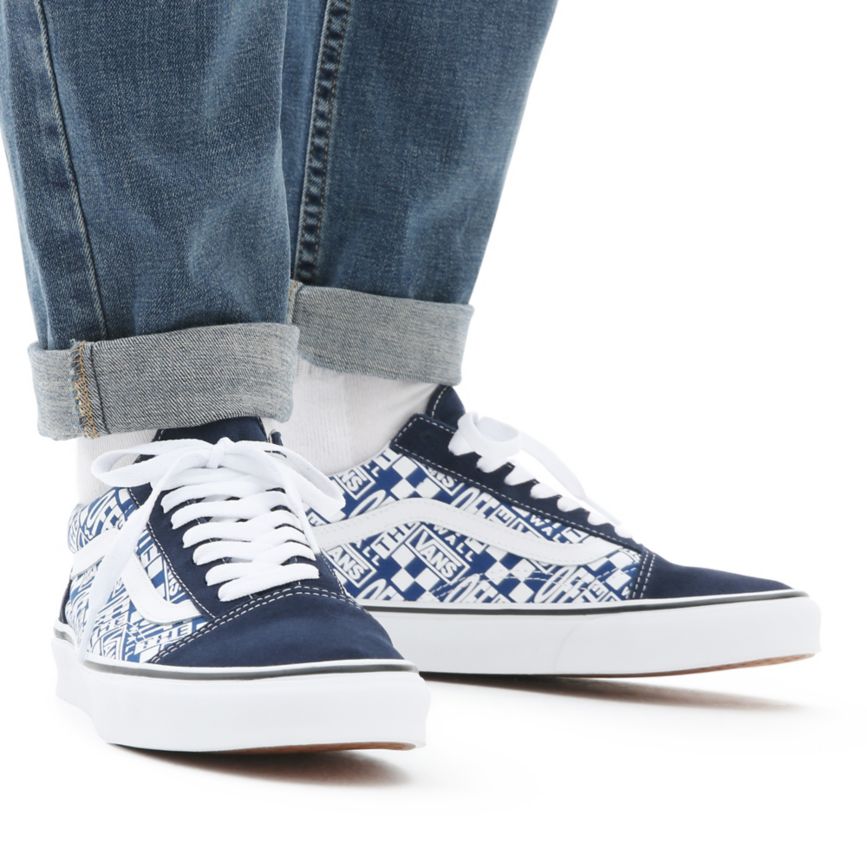 Vans Off The Wall Old Skool Sko Modre | VN518I7QZ16