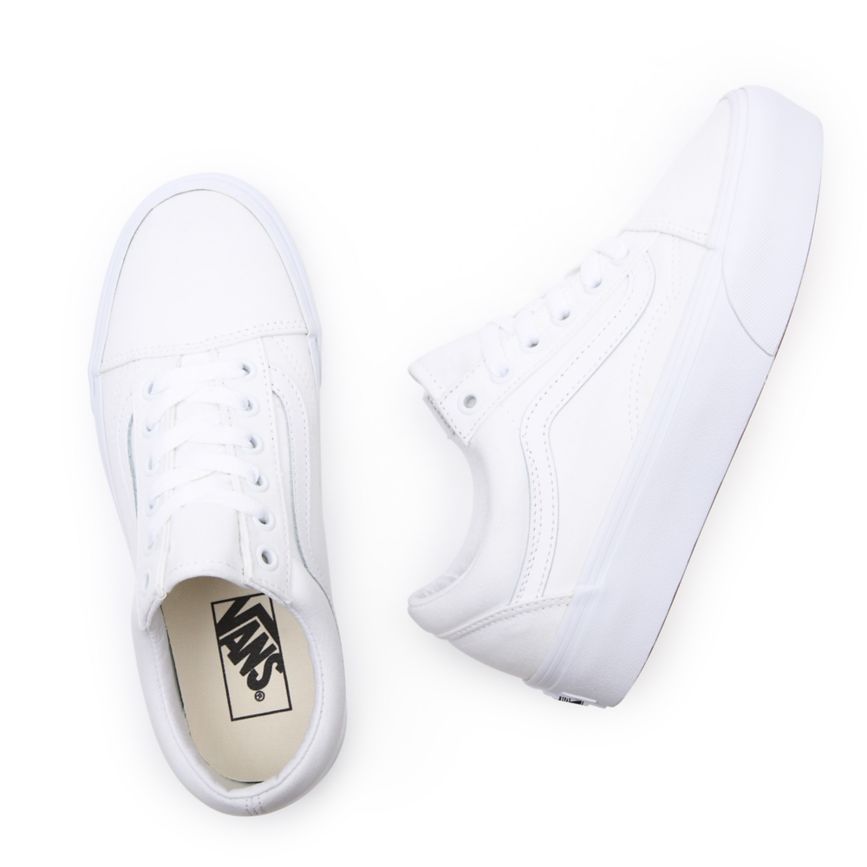 Vans Old Skool Platform Sko Biele | VN175M5UX57