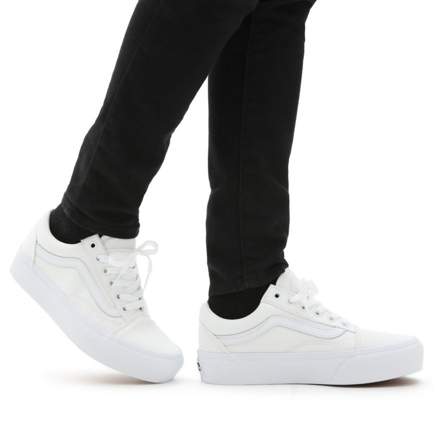 Vans Old Skool Platform Sko Biele | VN175M5UX57