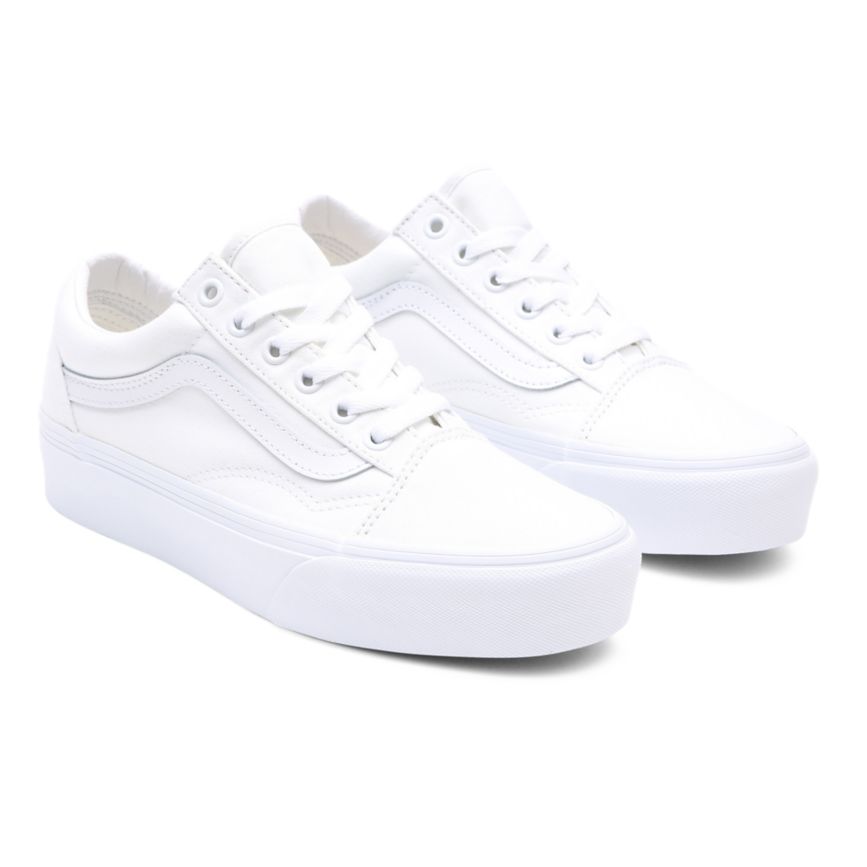 Vans Old Skool Platform Sko Biele | VN175M5UX57