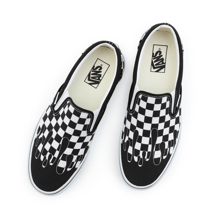 Vans Paint Drip Checkerboard Classic Slip-On Sko Čierne | VN341V1CS45