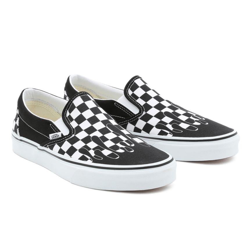 Vans Paint Drip Checkerboard Classic Slip-On Sko Čierne | VN341V1CS45