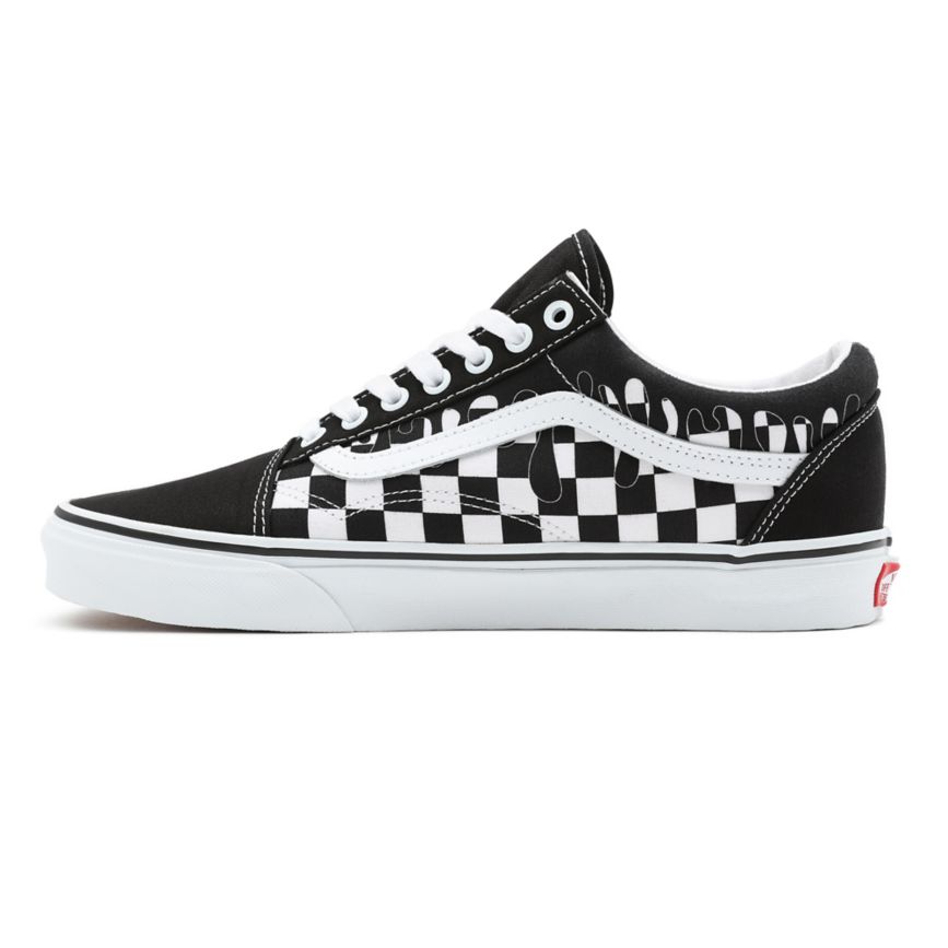 Vans Paint Drip Checkerboard Old Skool Sko Čierne | VN128M7MH14