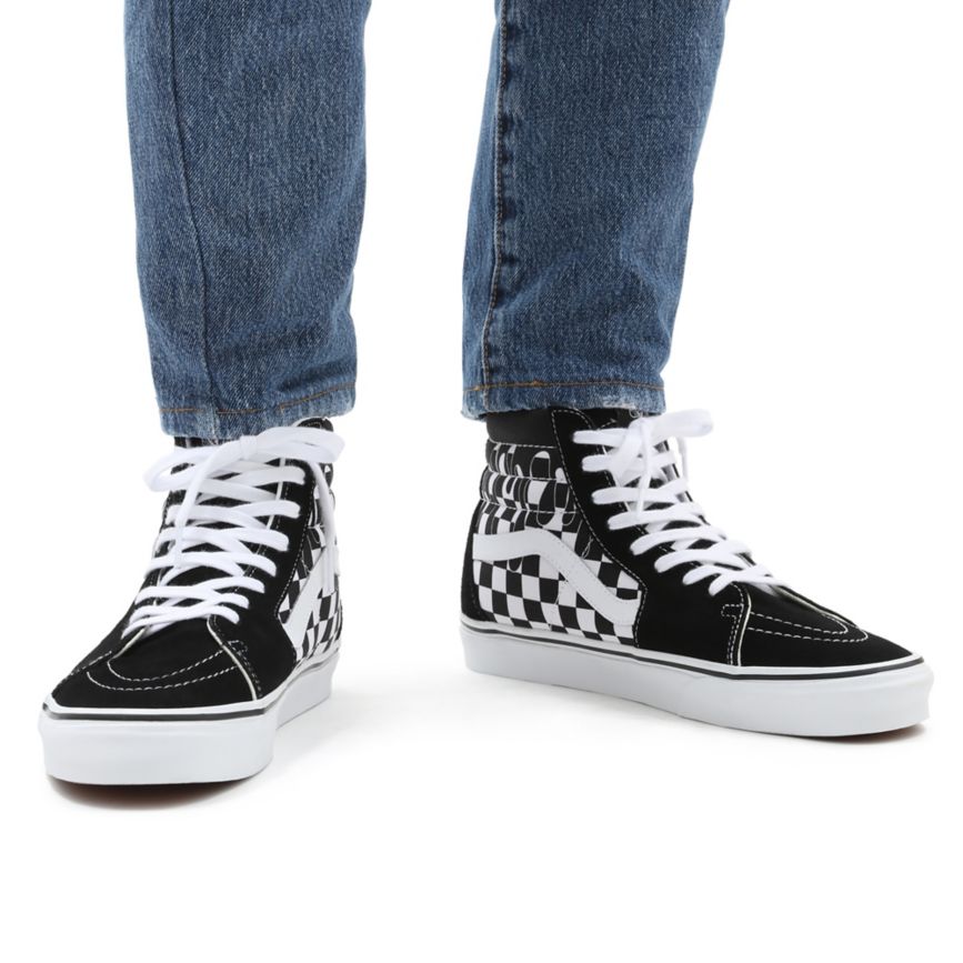 Vans Paint Drip Checkerboard Sk8-Hi Sko Čierne | VN013W9GG55