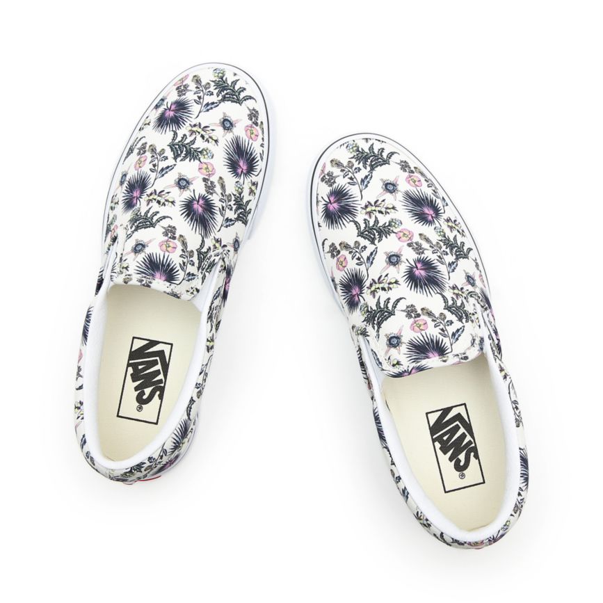 Vans Paradise Floral Classic Slip-On Sko Biele | VN064W5OQ04