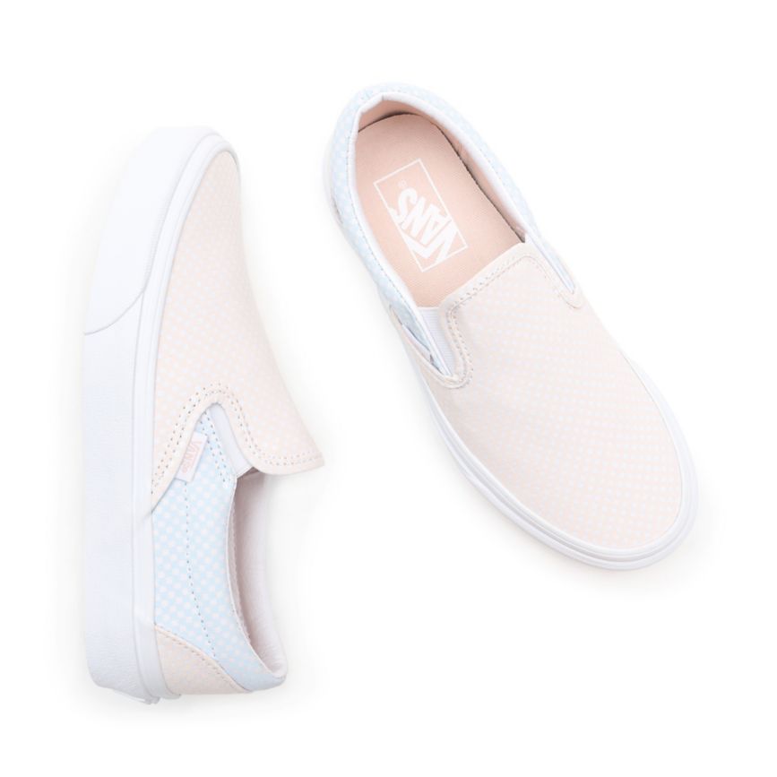 Vans Pastel Checkerboard Classic Slip-On Sko Biele | VN412N0RJ46