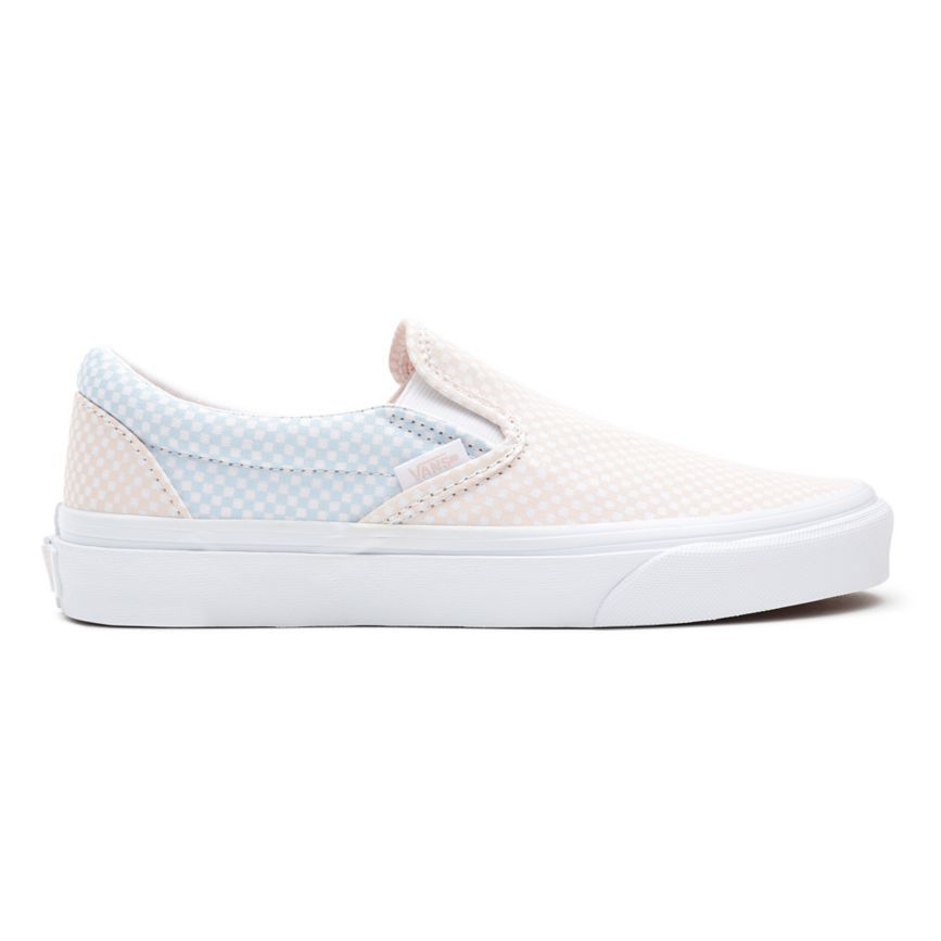 Vans Pastel Checkerboard Classic Slip-On Sko Biele | VN412N0RJ46