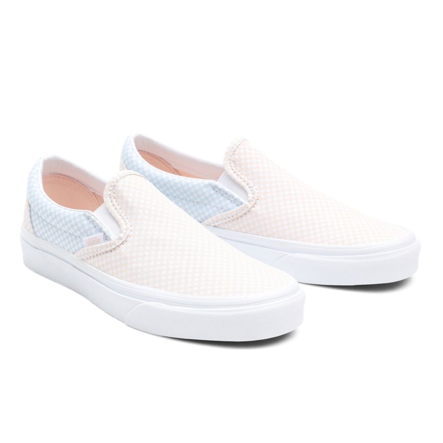 Vans Pastel Checkerboard Classic Slip-On Sko Biele | VN856G1OI65