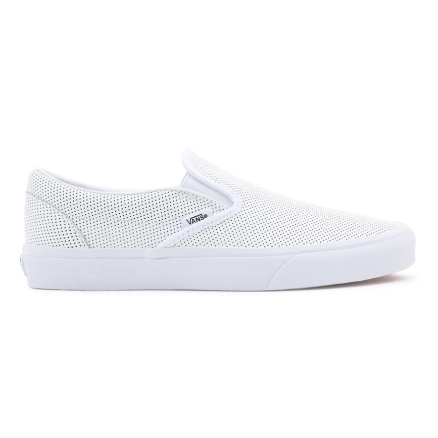 Vans Perf Læder Classic Slip-On Sko Biele | VN568V1VU86