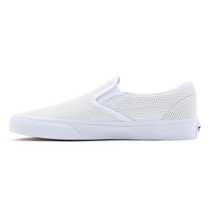 Vans Perf Læder Classic Slip-On Sko Biele | VN568V1VU86