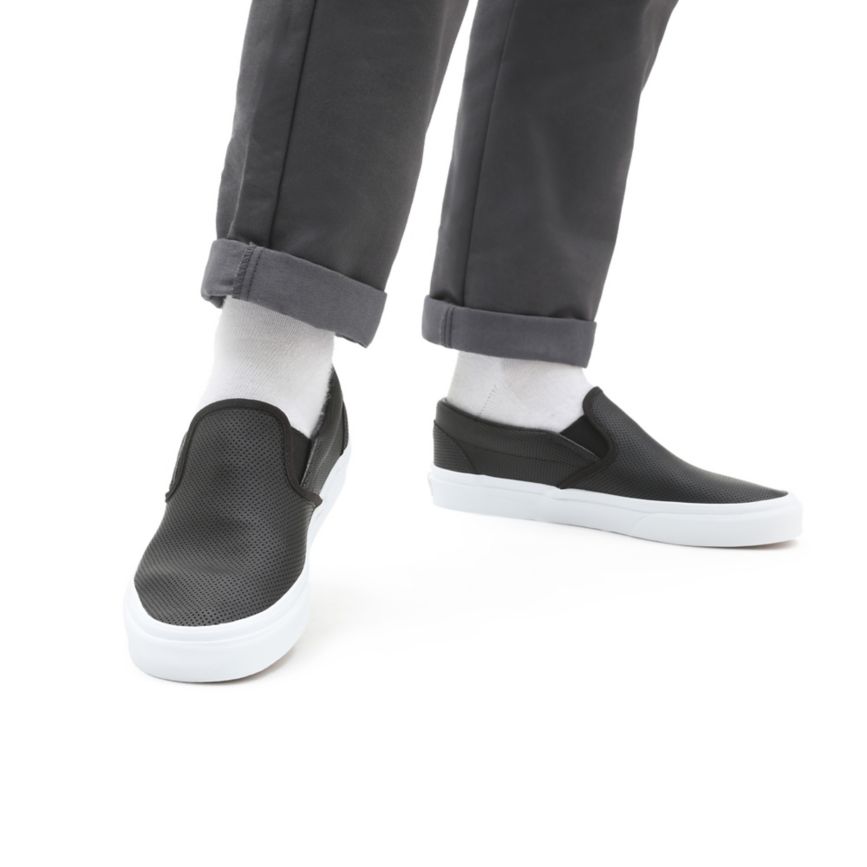 Vans Perf Læder Classic Slip-On Sko Čierne | VN433P4OW60