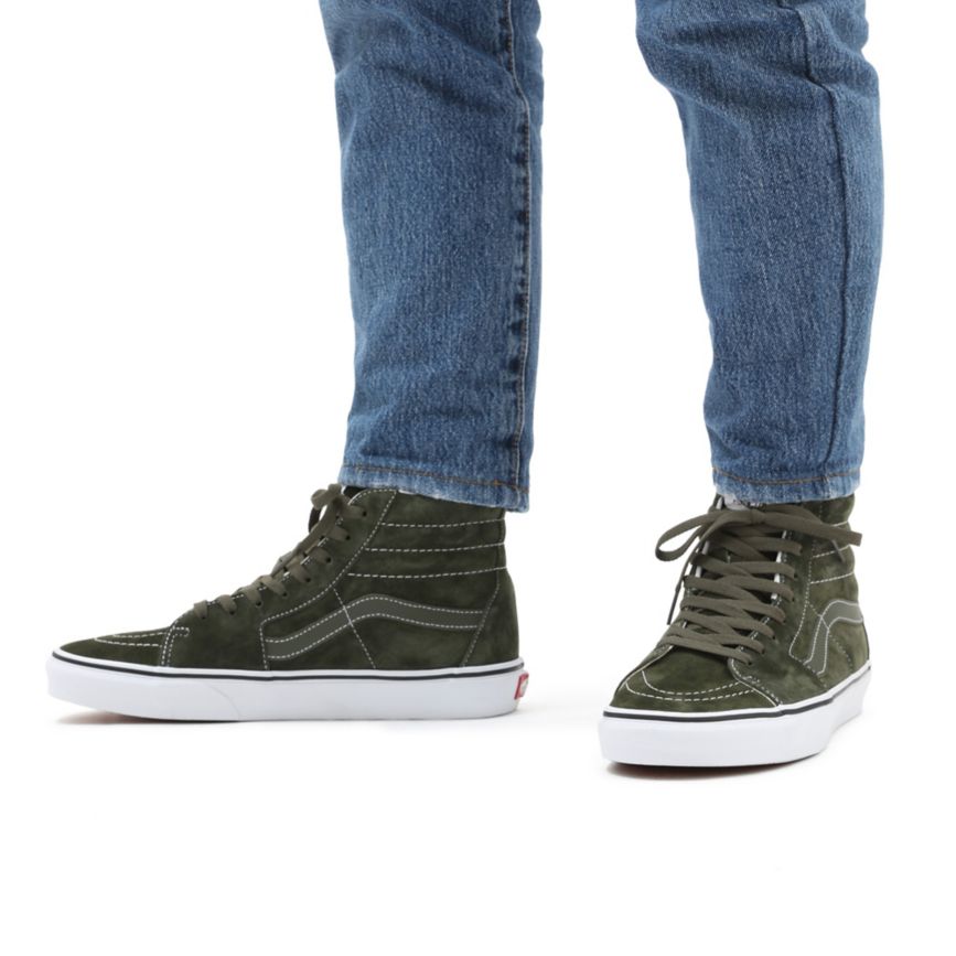 Vans Pig Semsket Skinn SK8-Hi Sko Olivovo Zelená | VN492Y8RG37