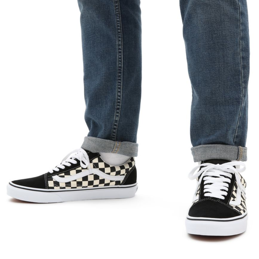Vans Primary Check Old Skool Sko Čierne | VN146R8FQ22