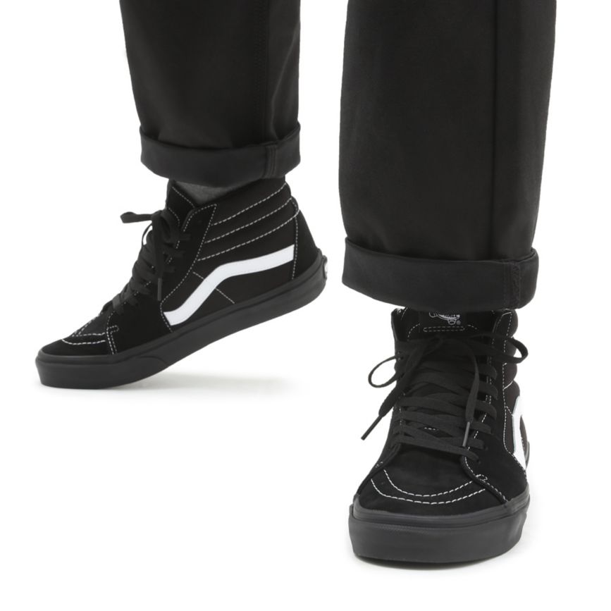 Vans Semsket Skinn Canvas Sk8-Hi Sko Čierne | VN710G7WB05