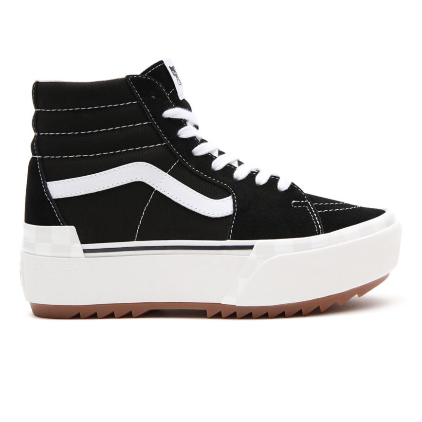 Vans Semsket Skinn Canvas Sk8-Hi Stacked Sko Čierne | VN938I0MN81