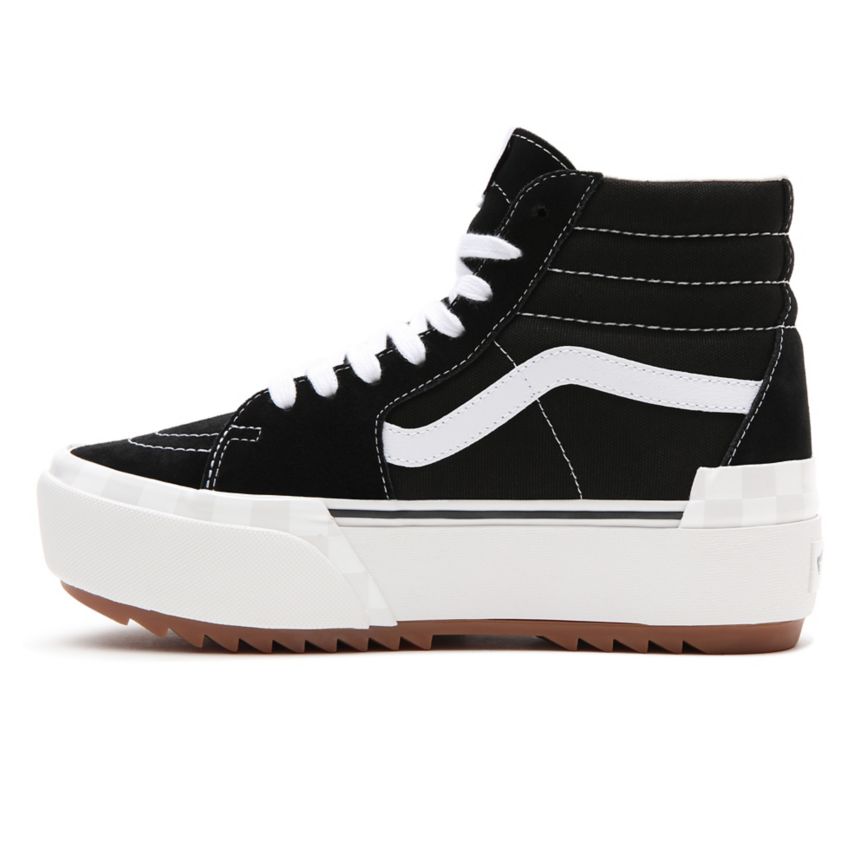 Vans Semsket Skinn Canvas Sk8-Hi Stacked Sko Čierne | VN938I0MN81