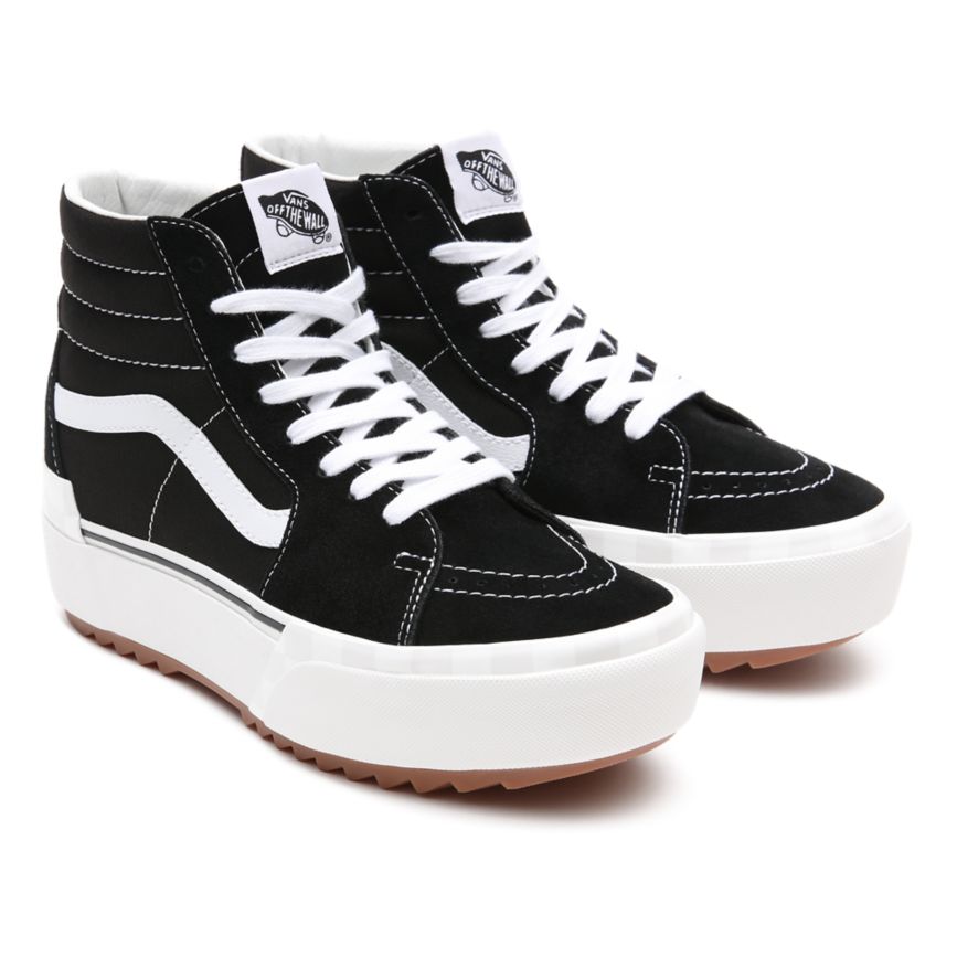 Vans Semsket Skinn Canvas Sk8-Hi Stacked Sko Čierne | VN938I0MN81