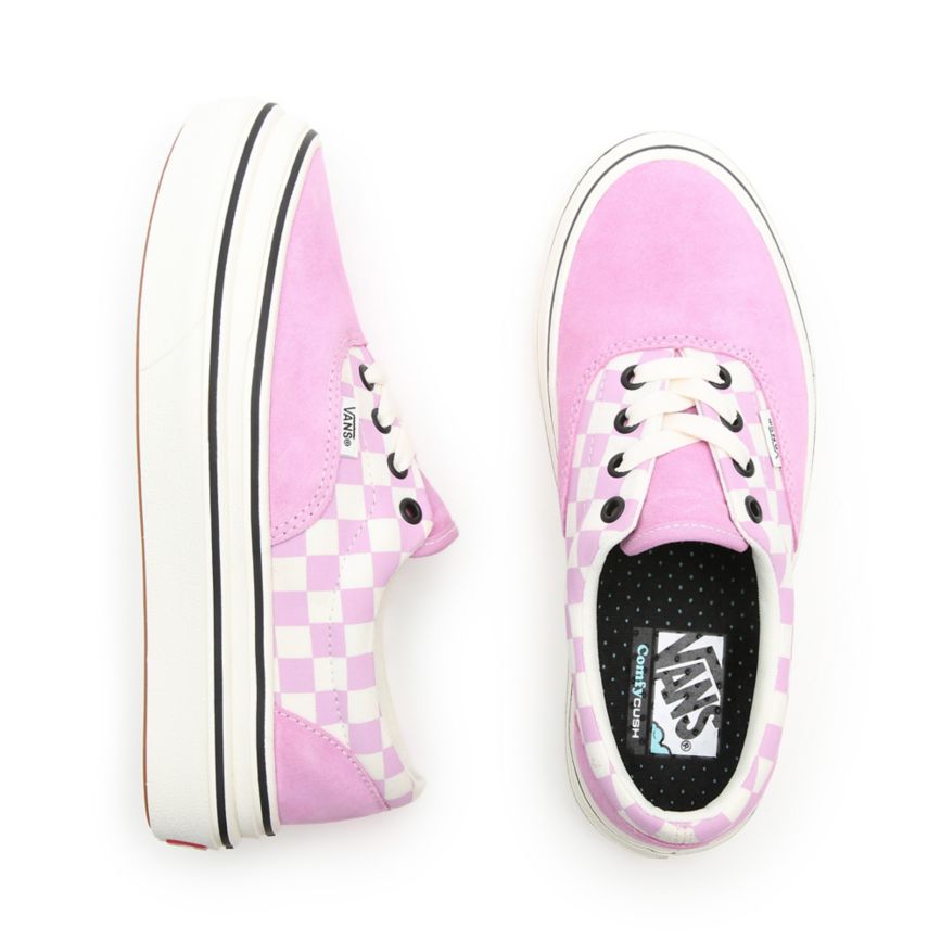 Vans Semsket Skinn Canvas Super ComfyCush Era Sko Ruzove | VN049S8WG98