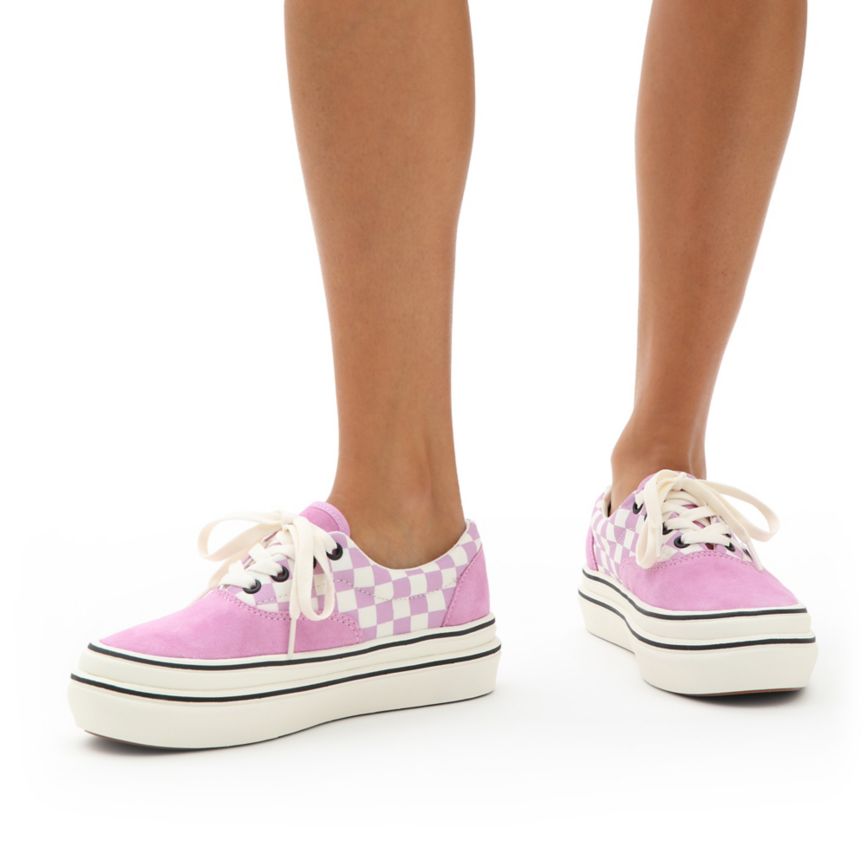 Vans Semsket Skinn Canvas Super ComfyCush Era Sko Ruzove | VN049S8WG98