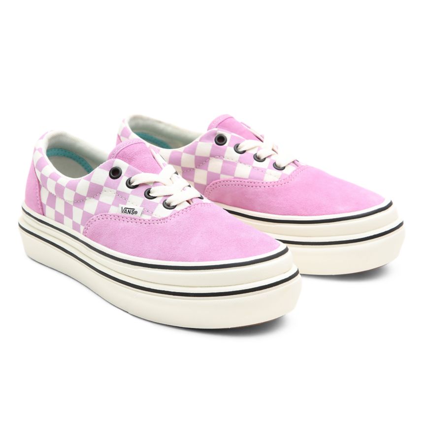Vans Semsket Skinn Canvas Super ComfyCush Era Sko Ruzove | VN049S8WG98