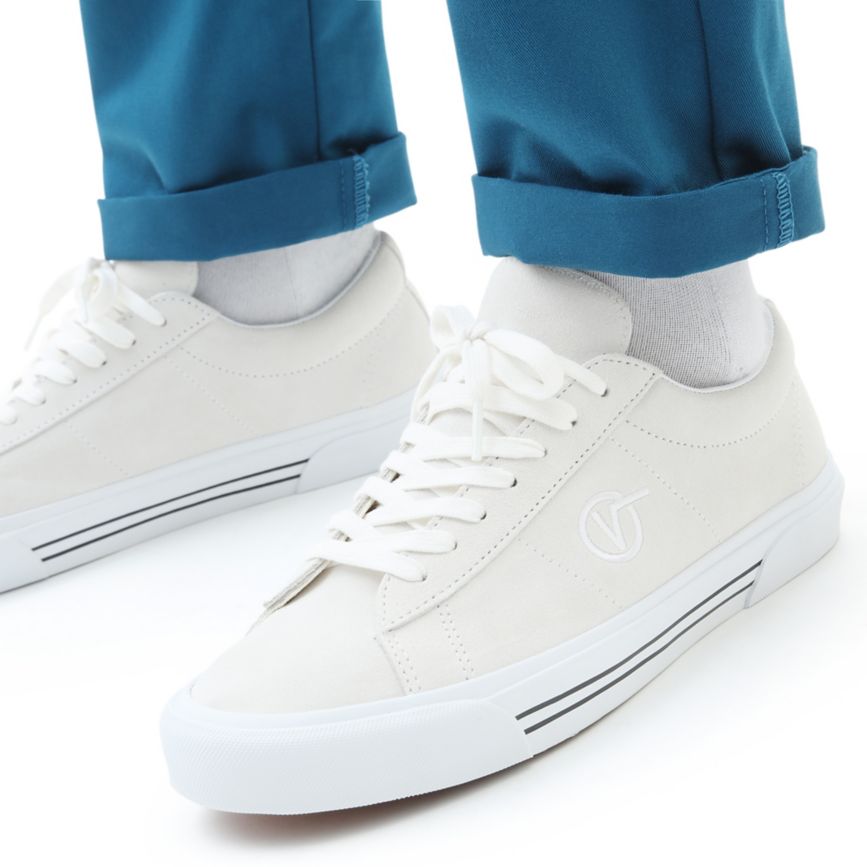 Vans Semsket Skinn Sid Sko Biele | VN002U6SH05