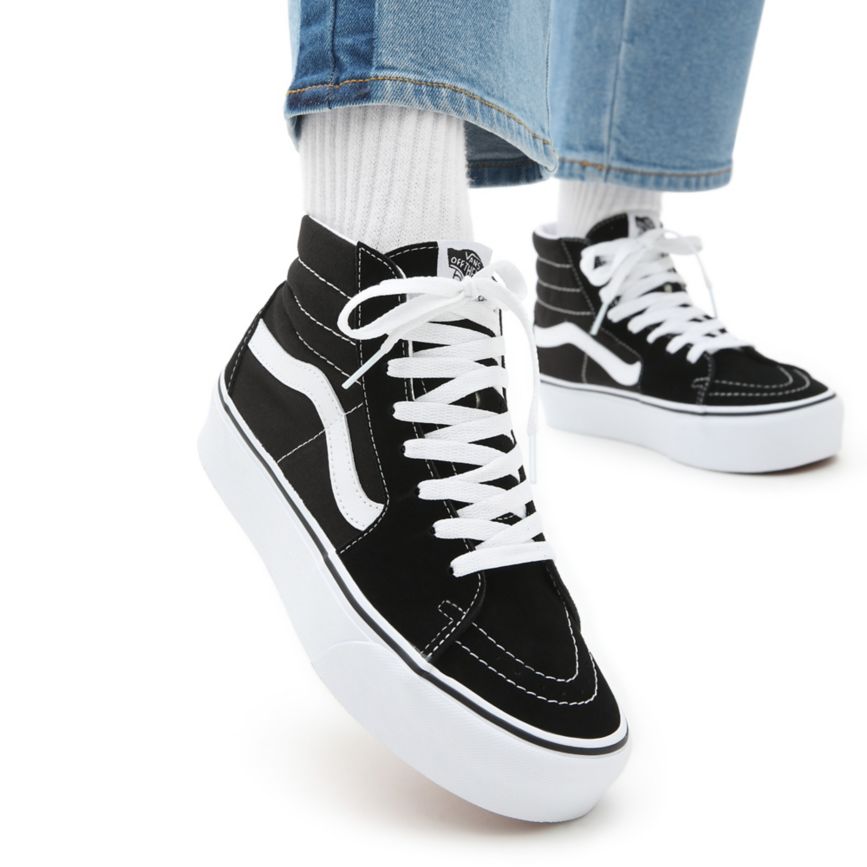 Vans Semsket Skinn Sk8-Hi Platform 2.0 Sko Čierne | VN454D0WW33