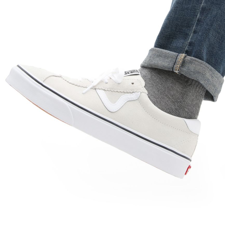 Vans Semsket Skinn Sports Sko Biele | VN035E8AW14