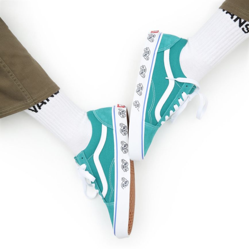 Vans Sidewall Print Old Skool Sko Tyrkysové | VN385F6CX08